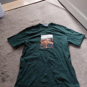 Grön t-shirt från H&M med tryck - Grön tshirt med coolt tryck från H&M.