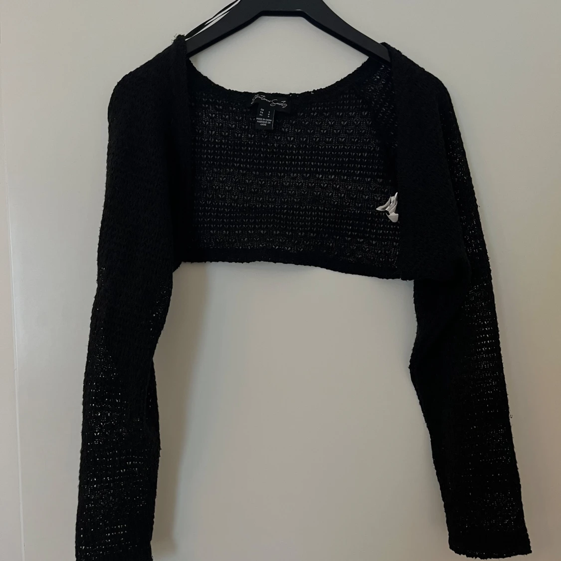 Cropped svart kofta  - 90