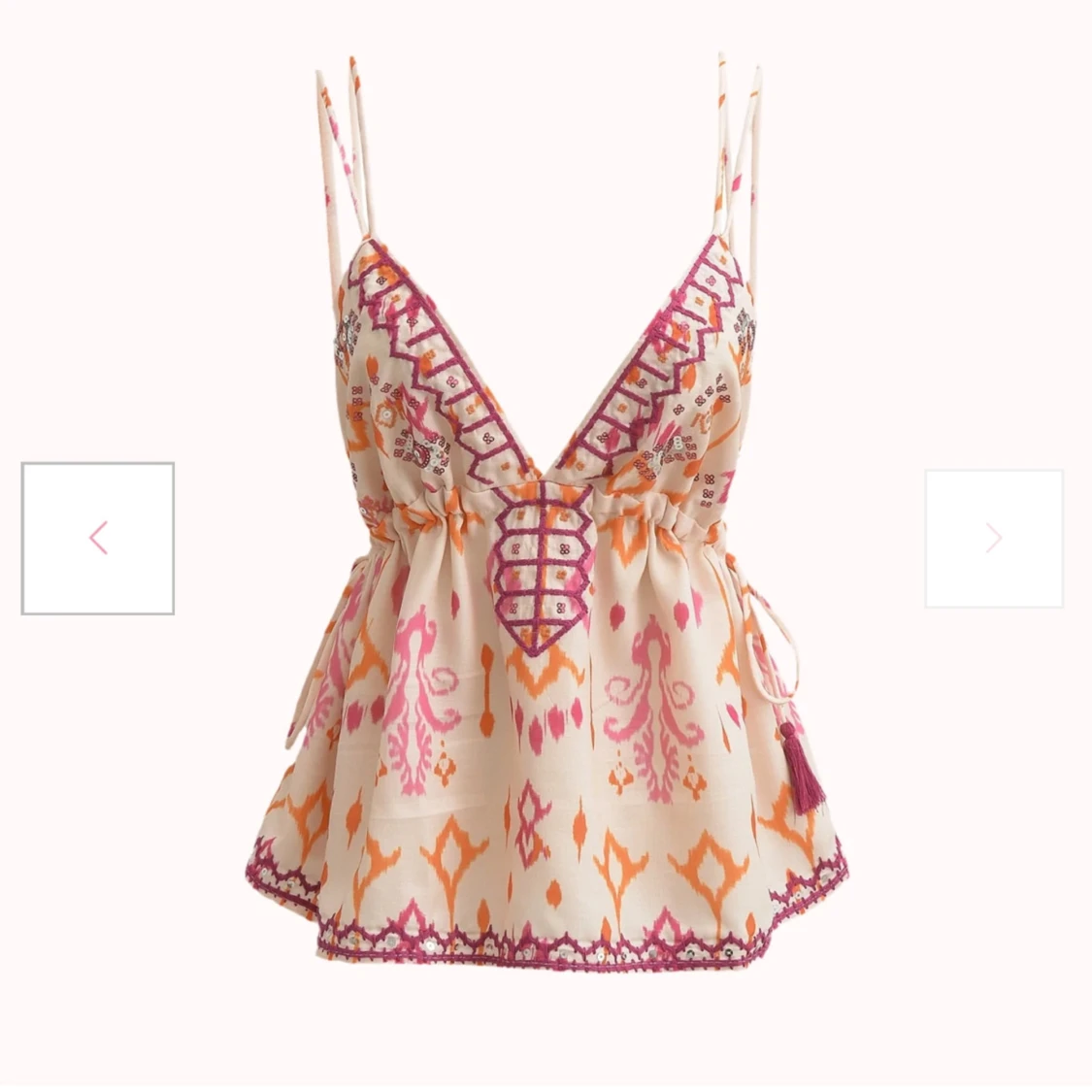 Mönstrad topp med broderi - 92