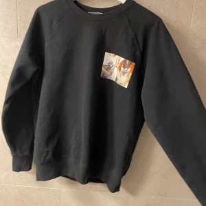 Svart sweatshirt från Weekday - Snygg svart sweatshirt från Weekday med ett konstnärligt tryck. På baksidan finns texten 'Karl Blossfeldt'. Perfekt för en stilren och avslappnad look.