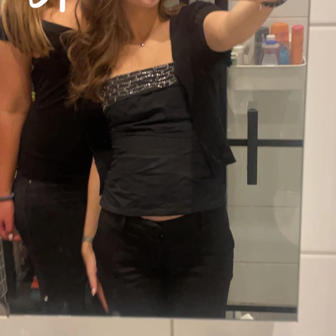 Tubtopp med glitter pärlor  - 1