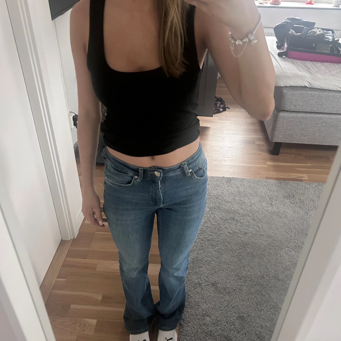 Blås bootcut jeans 