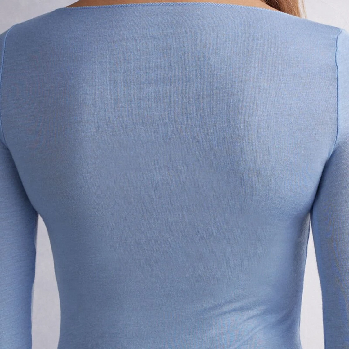 Ljusblå långärmad topp - 91