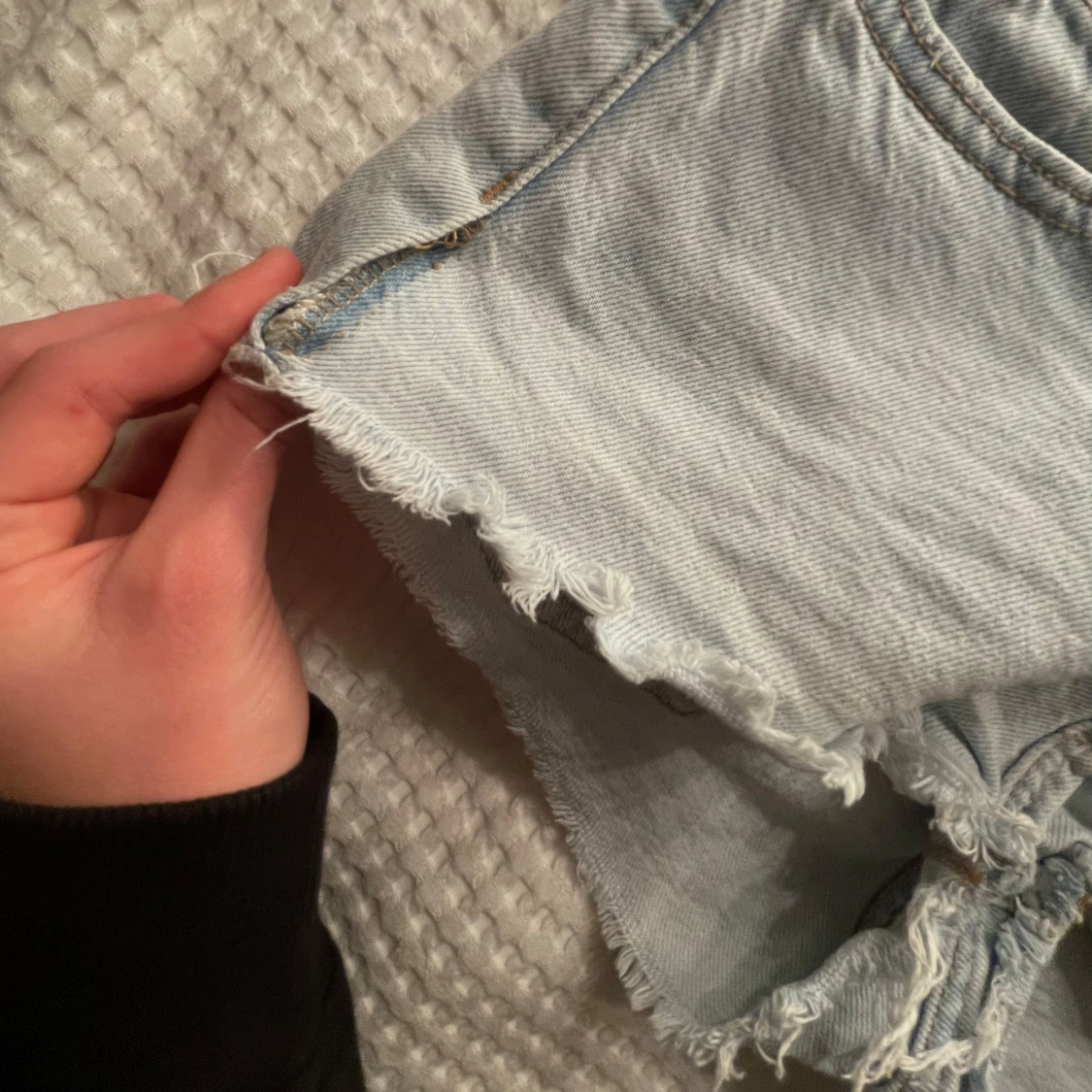 Ljus blåa jeans shorts - 92