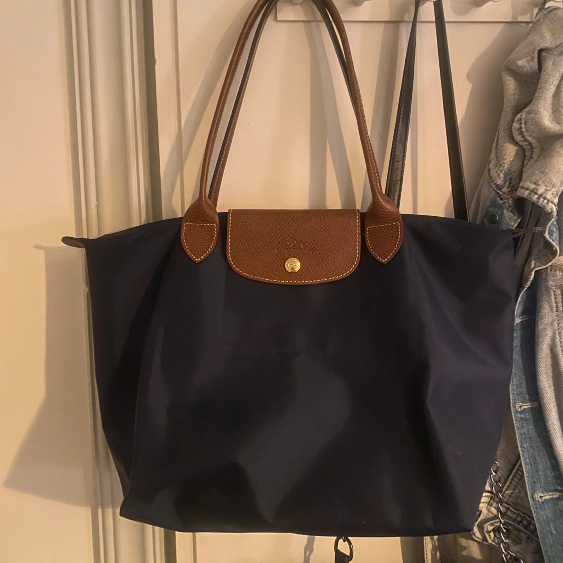 Blå longchamp väska