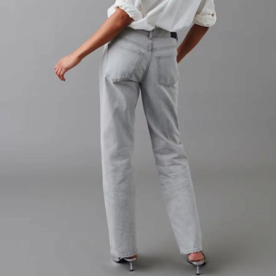 Low waist straight gråa jeans - 90