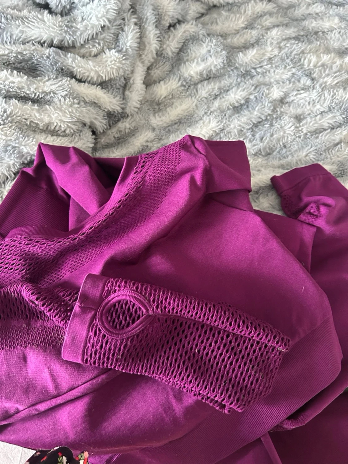 Lila träningstights och crop top set - 4