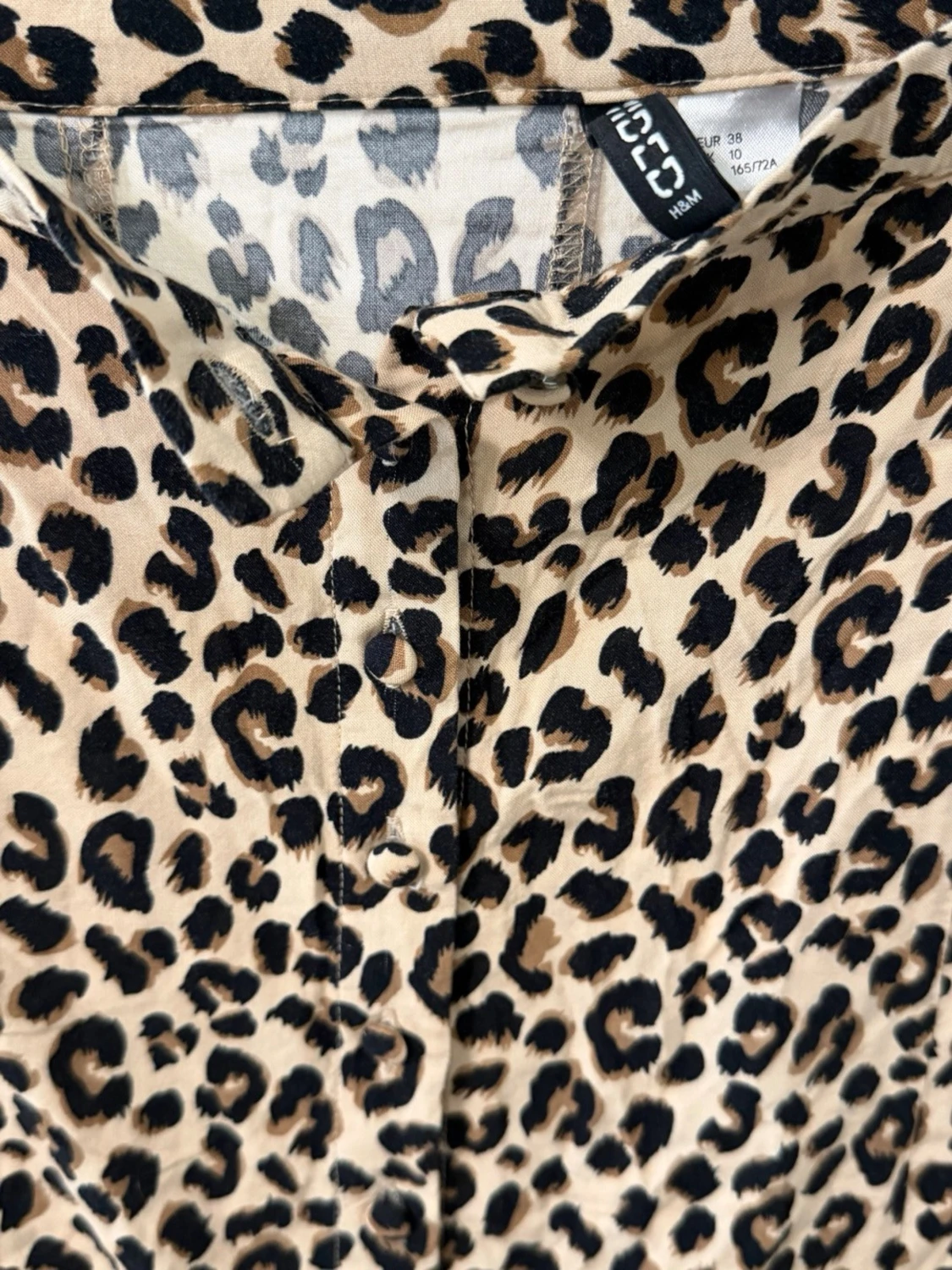 Leopardmönstrad långkjol med slits - 2