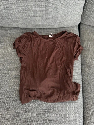 Brun t-shirt med öppen rygg  - En T-shirt med helt öppen rygg med en liten knytning. Säljer den för att jag ej använder den. 
