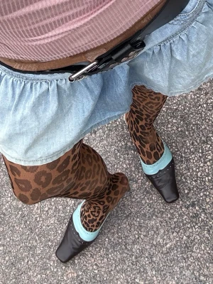     Vintage Y2K läder mules – Made in Italy  - ✨ Vintage mules i äkta läder från Italy. Svart med ljusblå detaljer, fyrkantig tå och låg klack – en perfekt Y2K-modell som passar lika bra till jeans som kjol eller klänning. Bekväma att gå i och ger en unik retrolook. Storlek 40. Normalt bruksskick, se bilder. 💙🖤