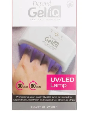 Depend GeliQ UV/LED Lampa - UV/LED-lampa från Depend GeliQ för härdning av gelnagellack. Lampan är vit och kompakt med timerfunktion på 30 och 60 sekunder. Perfekt för att fixa snygga naglar hemma med professionellt resultat.