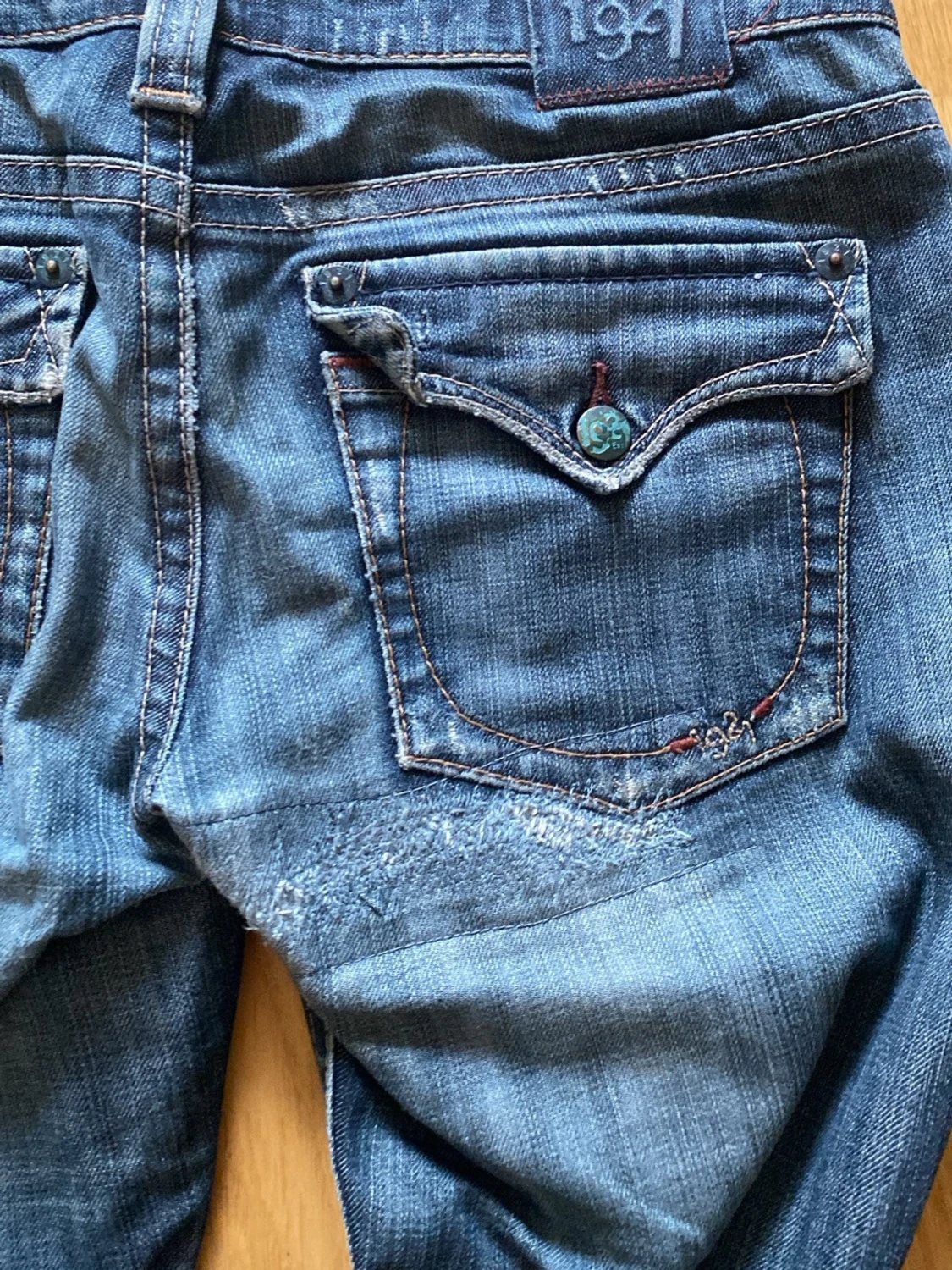 Blå bootcut jeans - 1