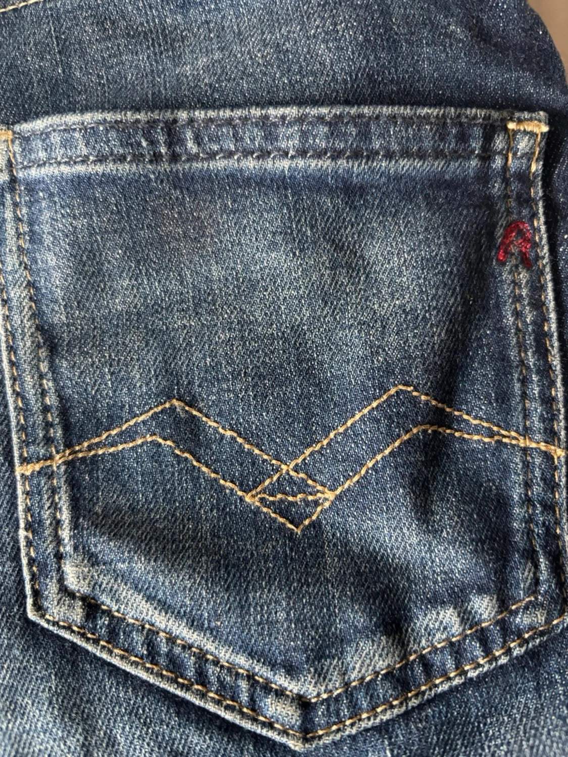 Mörkblå Replay jeans med raka ben - 4
