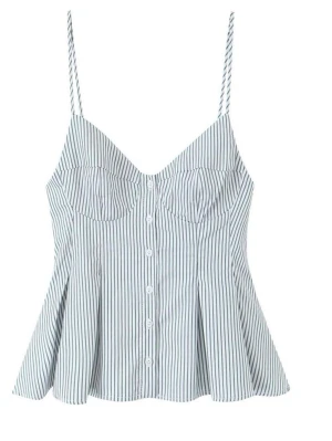 Zara top - Trendig Zara top med ränder och knappar💕