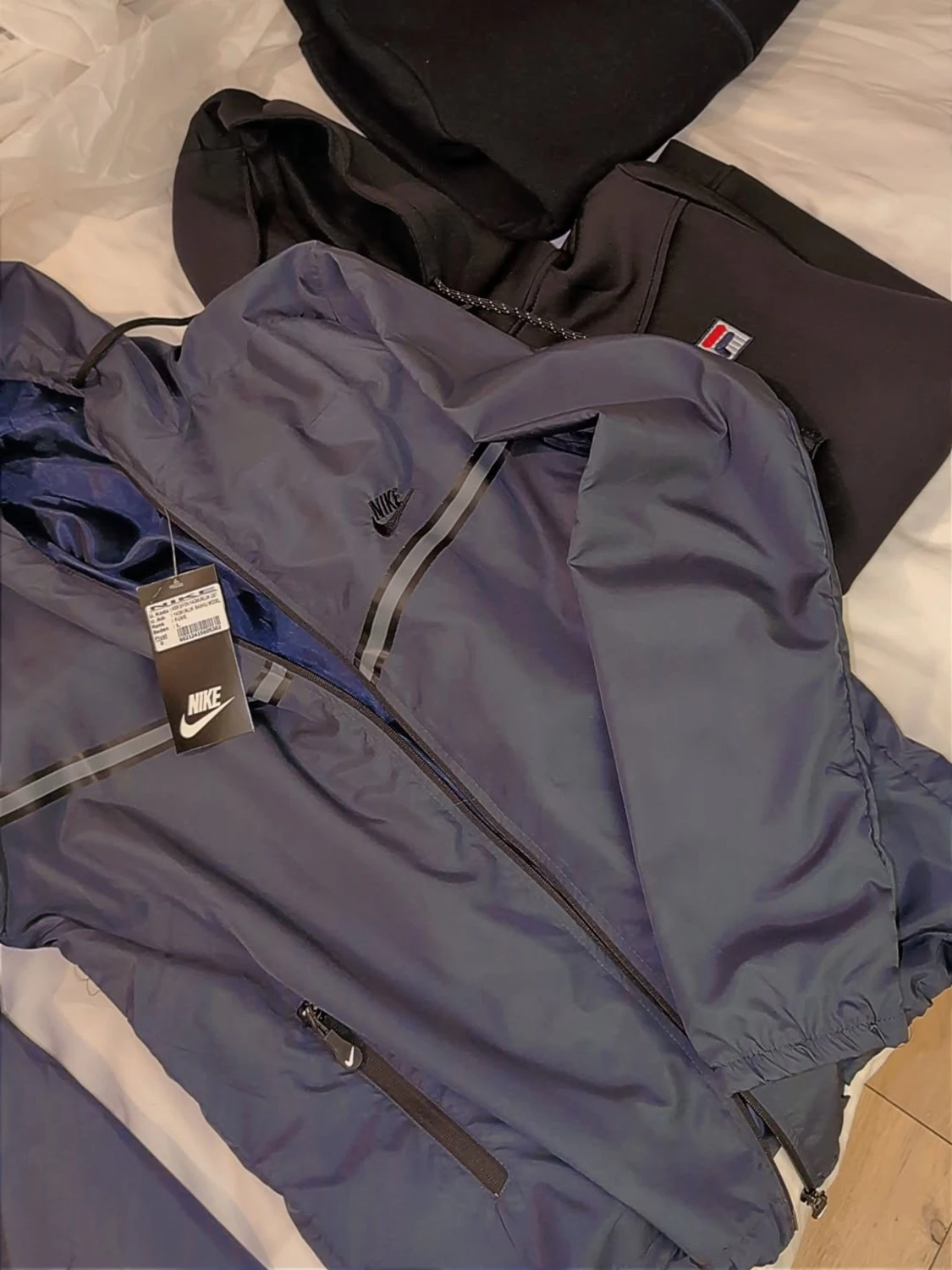 Blå Nike vindjacka med huva - 1
