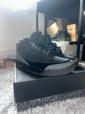 Air jordan 3 black cats - Säljer mina Air Jordan 3 Retro black cats för dom passar mig inte. Dom är i storlek 46 och i typ ny skick. Ser extremt bra ut alla qr koder funkar och du skulle aldrig kunna märka dom är 🤫Skriv för fler bilder eller info LÅDA FINNS‼️