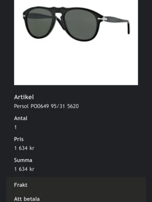 Svarta solglasögon från Persol 649 - Använda max 5 gånger. Riktigt feta