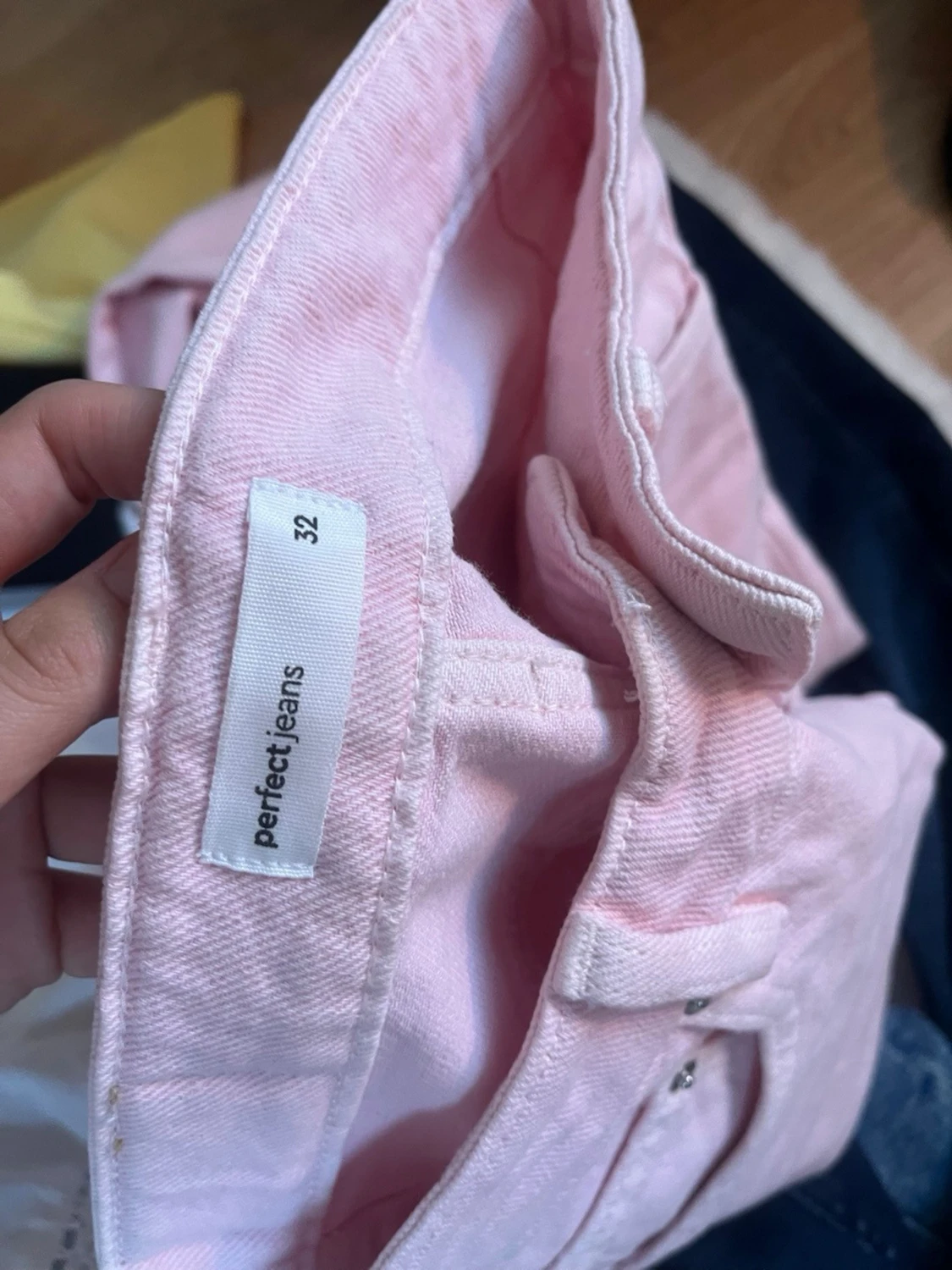 Ljusa rosa jeans med raka ben - 1