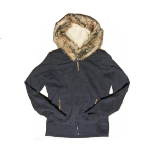 FUR HOODIE - Snygg mörkgrå zip up hoodie 🫶💯