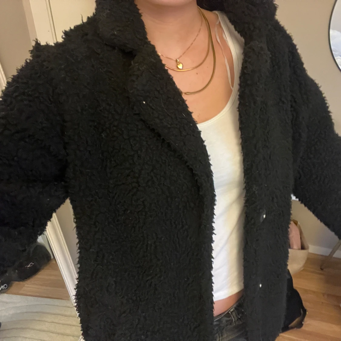 Svart teddyjacka - 90