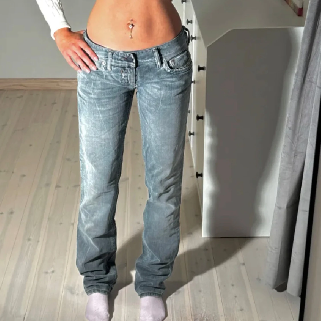 Blå Disel jeans i bootcut-stil