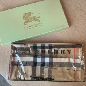 Rutig halsduk - Säljer en klassisk rutig halsduk i beige, svart och röd. Den kommer i förpackning med logotyp. Perfekt för att ge en touch av lyx till din outfit. (Obs: ej äkta) 