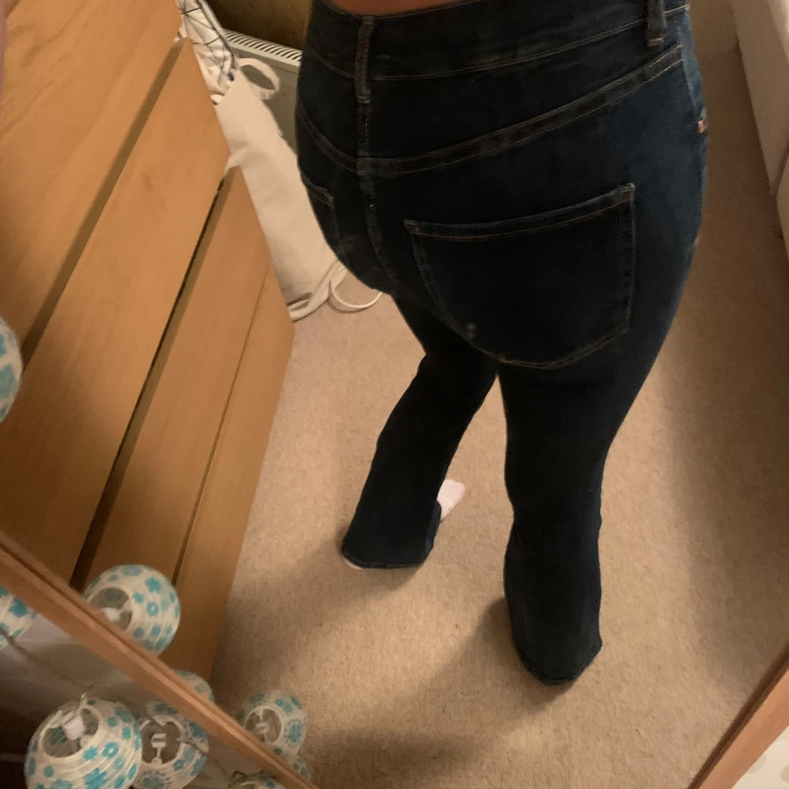 Mörkblå bootcut jeans - 1