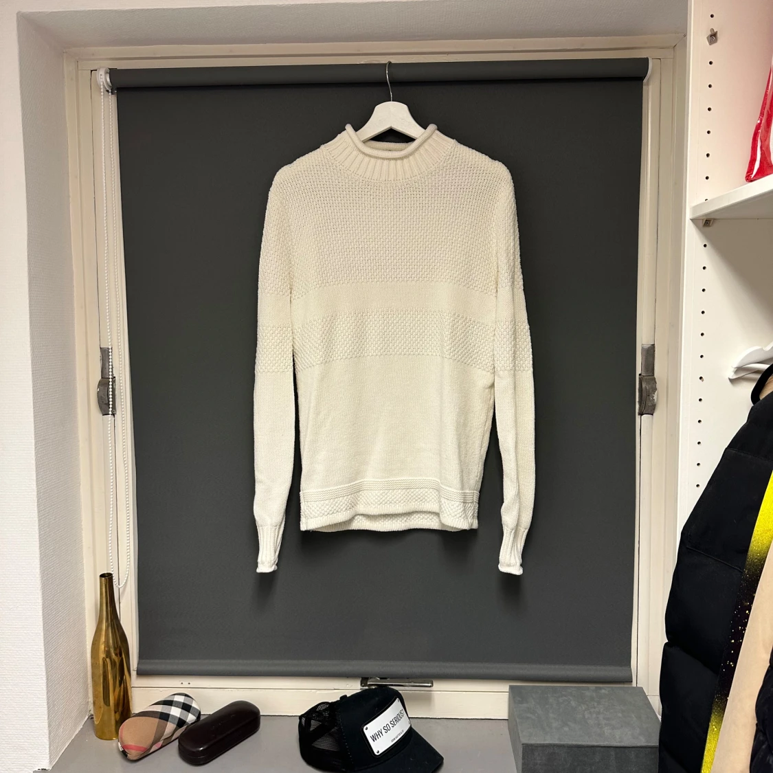 Vit stickad tröja från Selected Homme