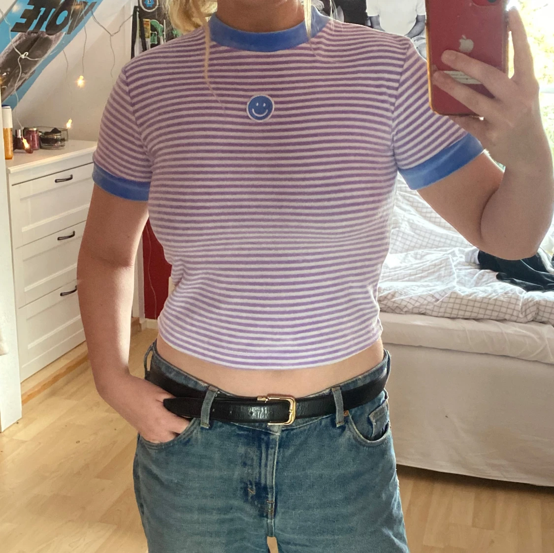 Randig crop top - 90