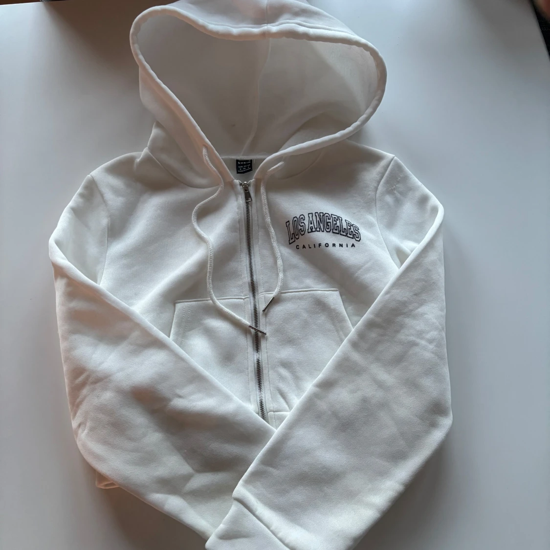 Vit hoodie med Los Angeles-tryck - 2