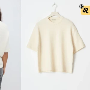 Vit stickad trekvartsärm tröja🤍🤍 - Fin vit trekvartsärm stickad tröja från GinaTricot💕