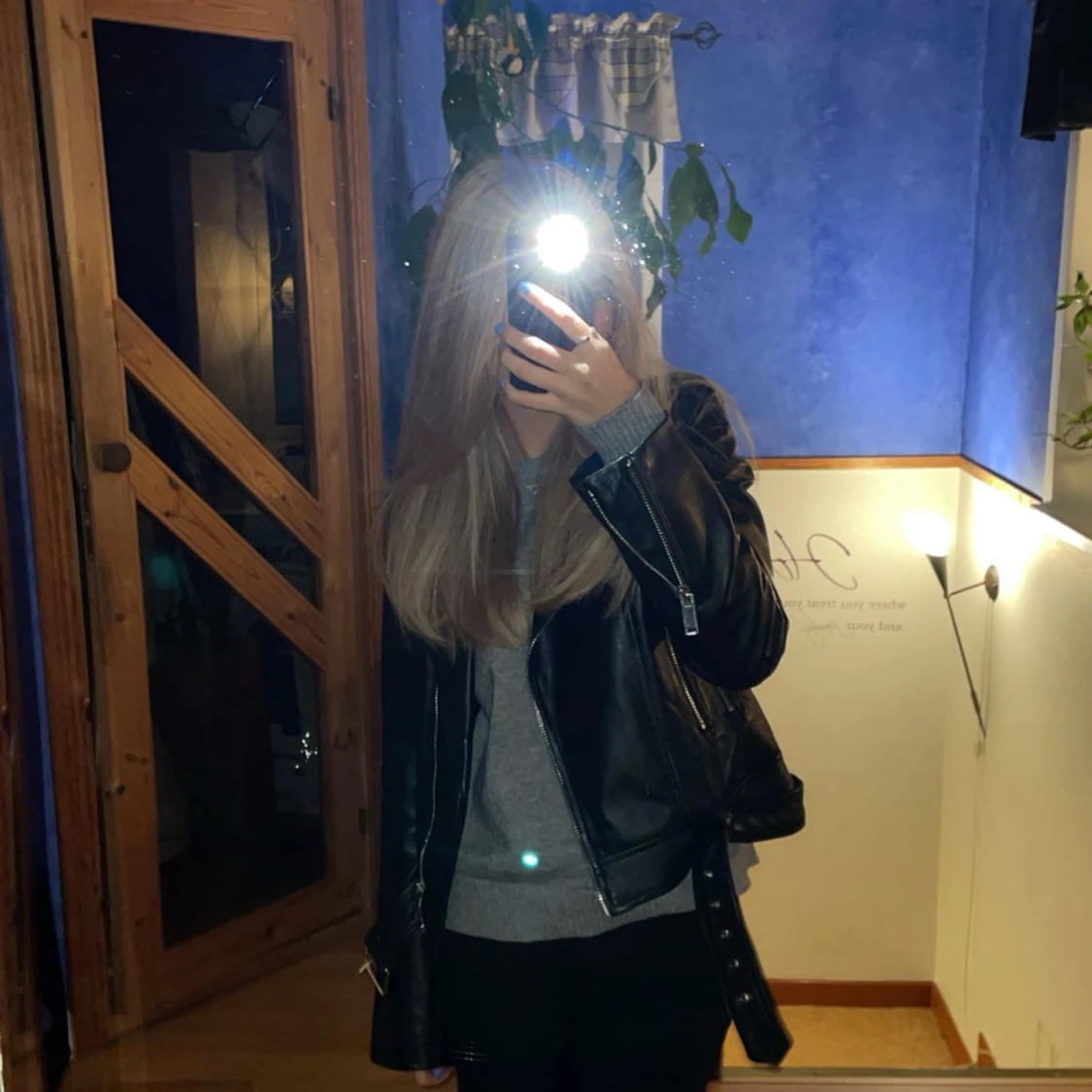 Svart skinnjacka från Zara