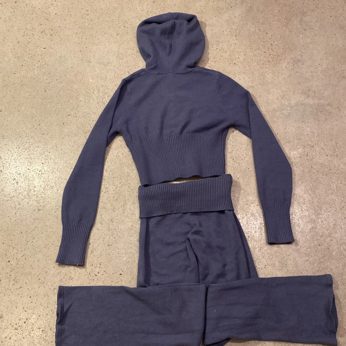 Soft knitted set mörkblå - 90