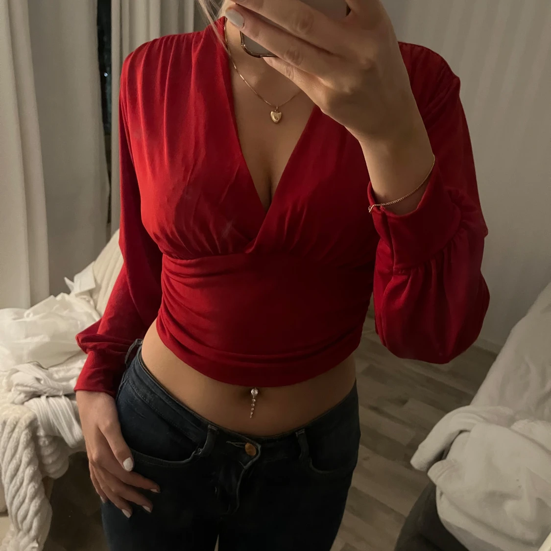 Röd omlottopp från Shenaz - 90