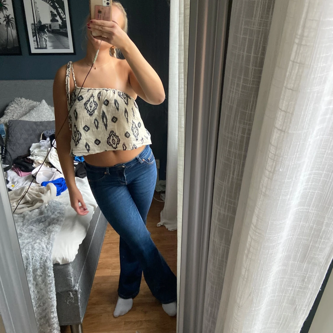 Zara mönstrig topp  - 1