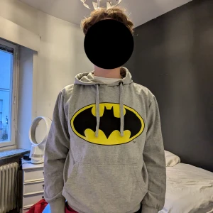 Grå Batman Hoodie - tvärfet batman hoodie som är skitbekväm💯 Storleken är M och jag är 179cm Tveka inte om mer bilder eller frågor !