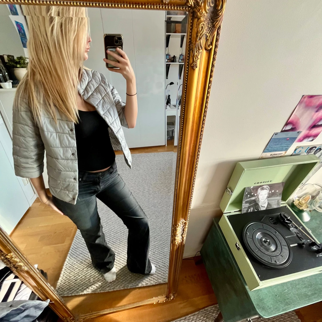 Grå pufferjacka - 90