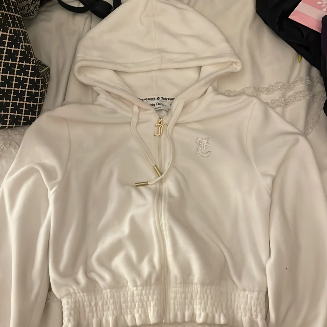 Vit hoodie från Juicy Couture
