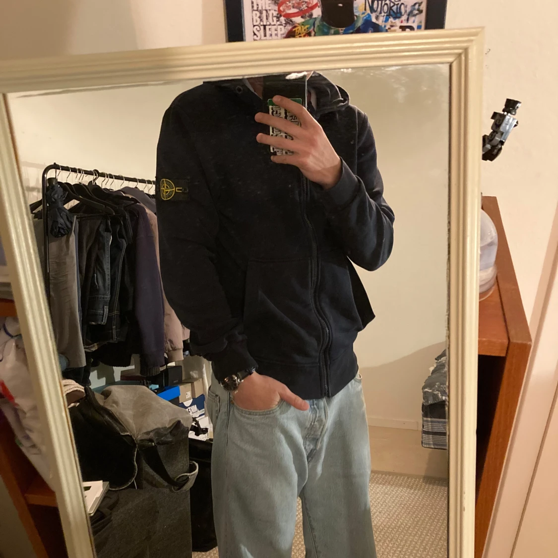 Mörkblå hoodie från Stone Island - 91