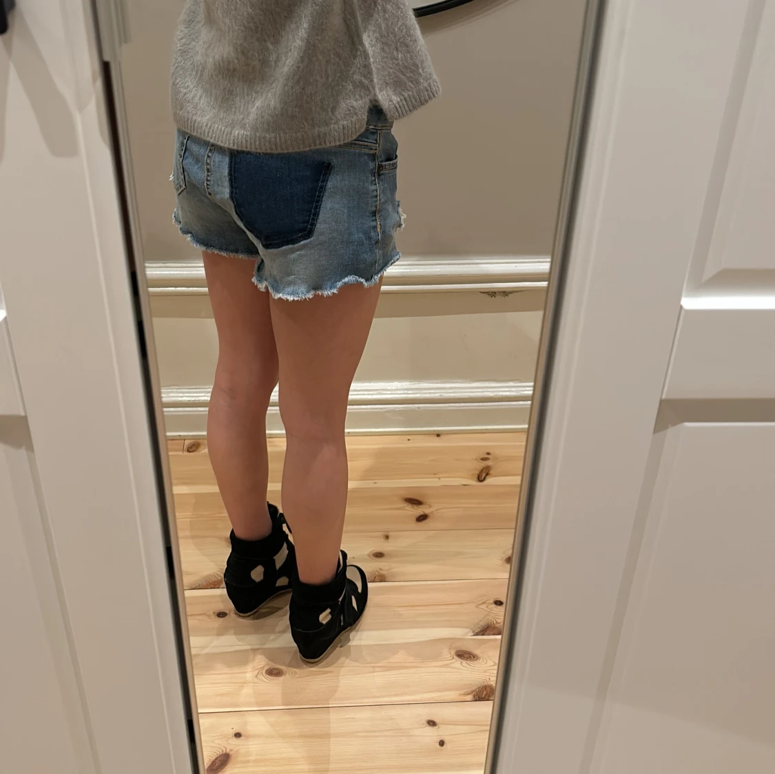 Lågmidjade jeansshorts - 3