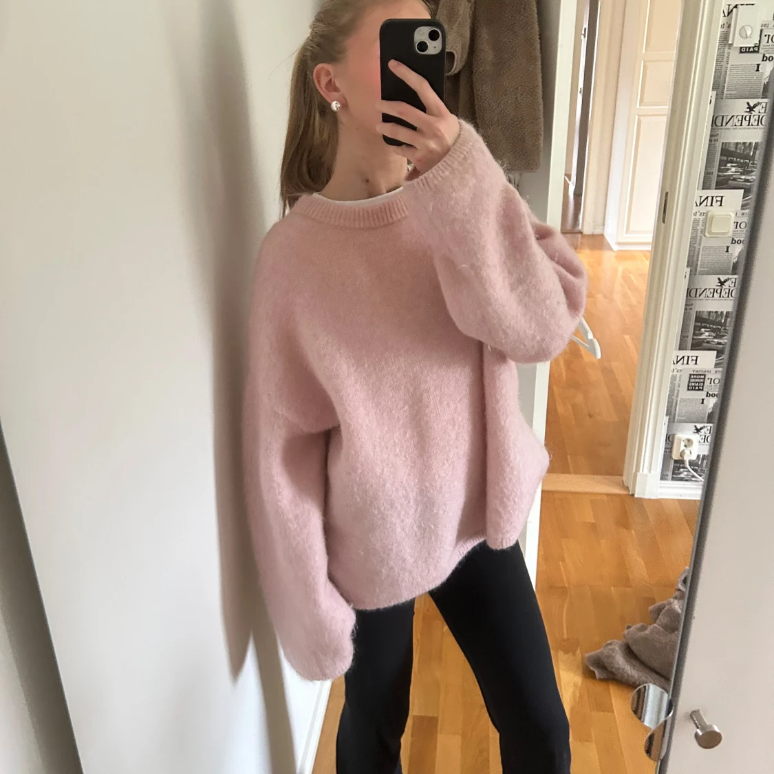 Rosa mohair/ulltröja från H&M