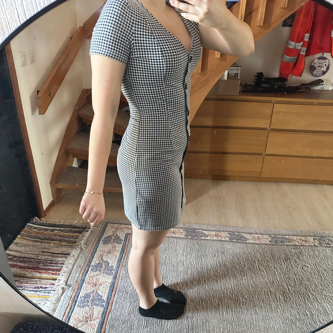 Svartvit rutig klänning - 1