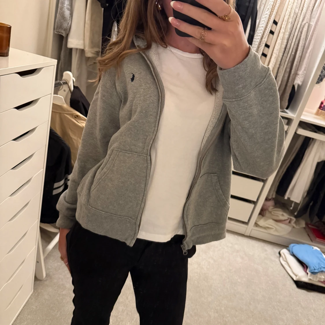 Grå hoodie från Ralph Lauren