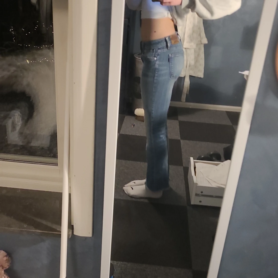 Blå bootcut jeans - 90