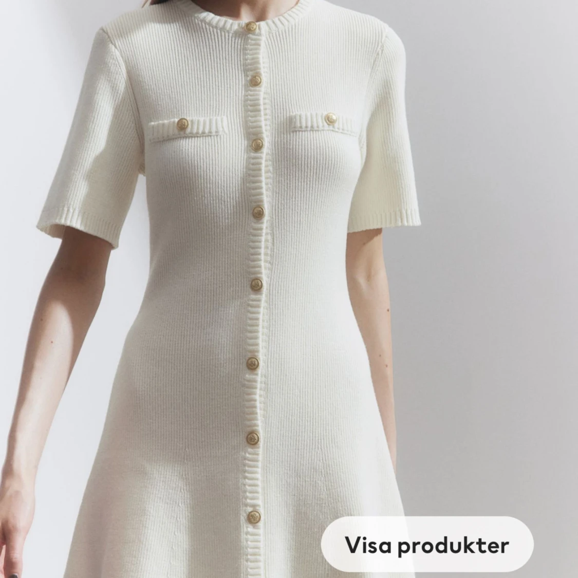 Kort stickad klänning  - 90