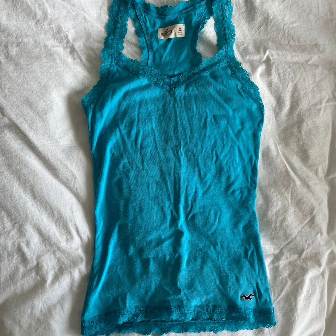 Blå topp med spets! - 90