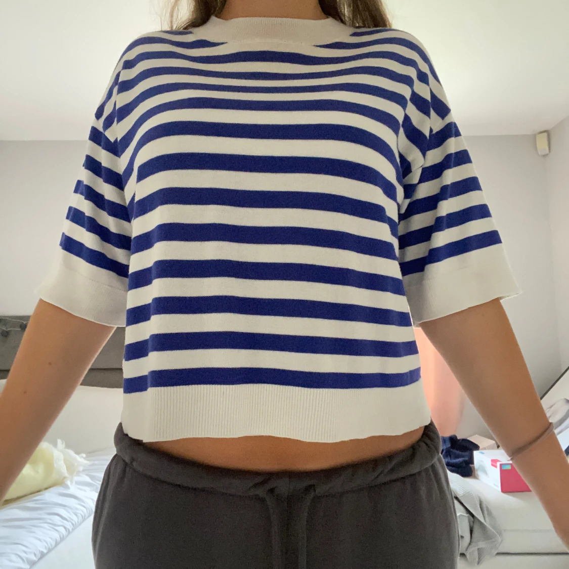 Blårandig tröja - 91