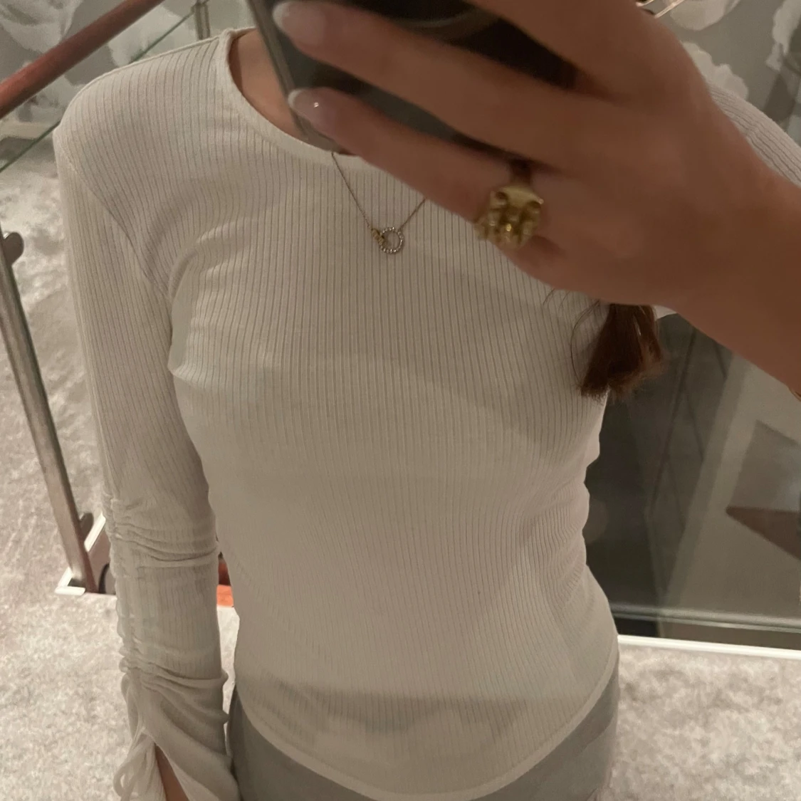 Vit långärmad topp