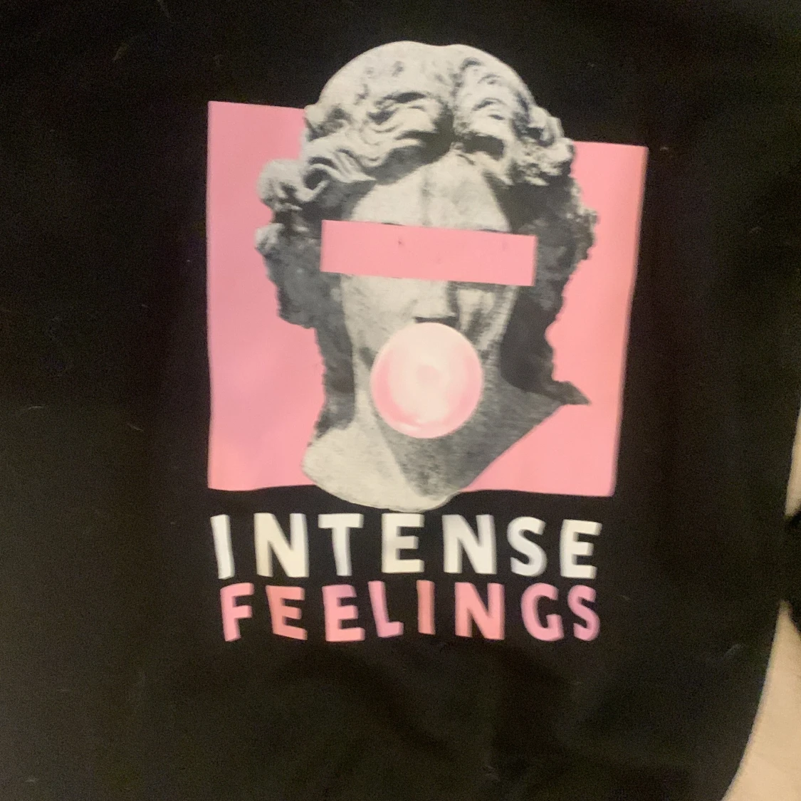 Svart hoodie med tryck - 2