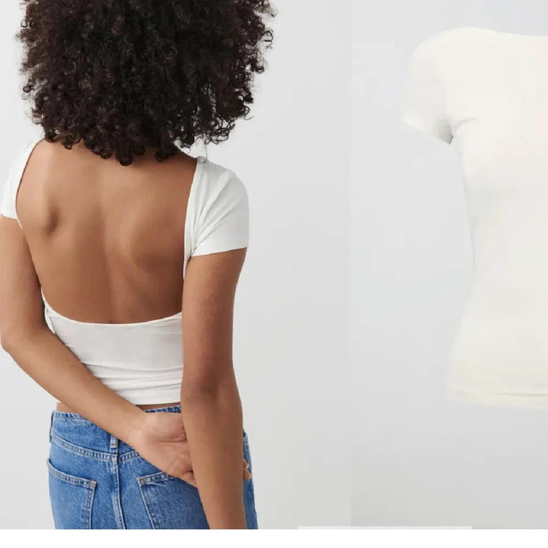 Vit tröja med öppen rygg - 1